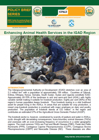 Enhancing Animal Health Services in the IGAD Region